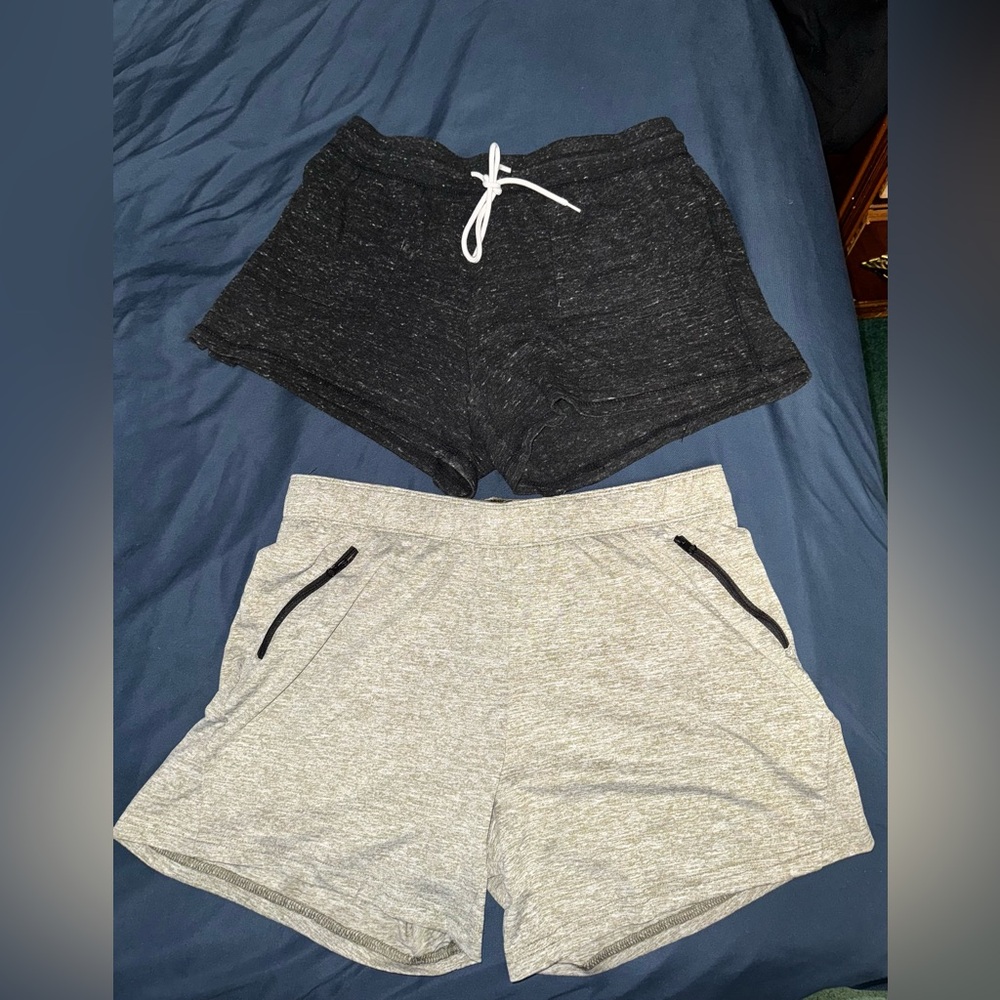 Black and Gray Athletic Shorts Set